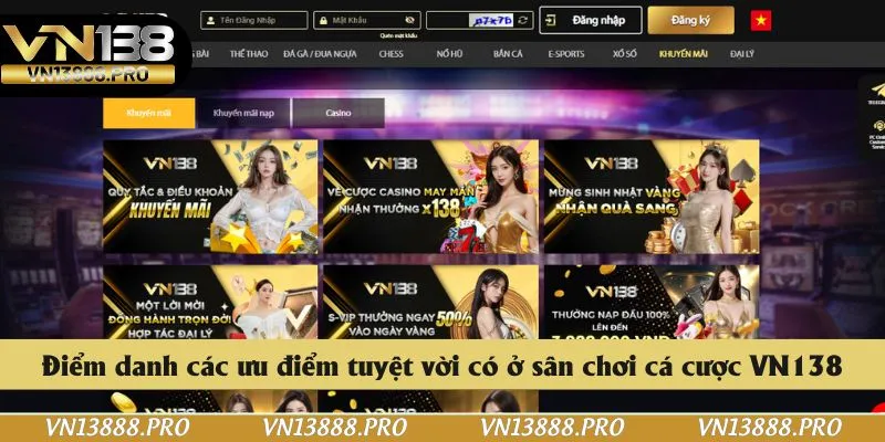 Điểm danh các ưu điểm tuyệt vời có ở sân chơi cá cược VN138
