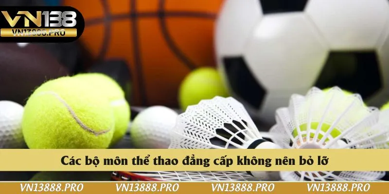 Các bộ môn thể thao đẳng cấp không nên bỏ lỡ